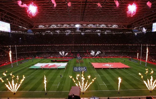 Sporting event pre-match show at the Millennium Stadium Cardiff with Celtic Stage Crew