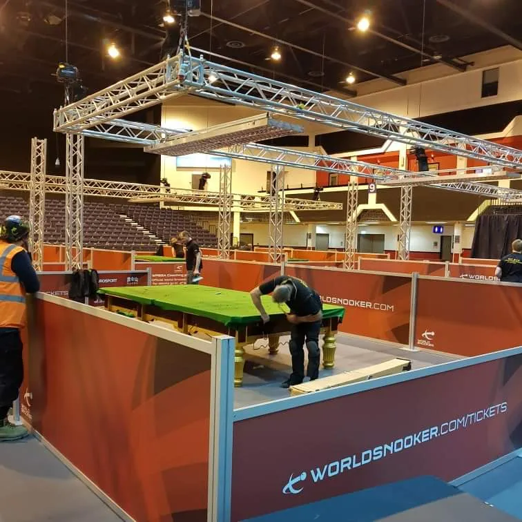 Snooker set build by Celtic Stage Crew